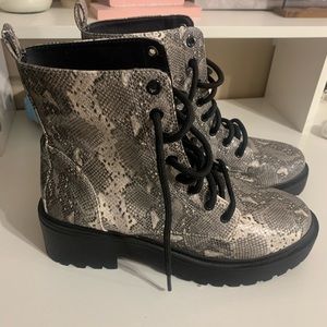 American eagle snakeskin combat boots